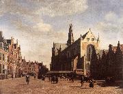 BERCKHEYDE, Gerrit Adriaensz. The Market Square at Haarlem with the St Bavo oil on canvas